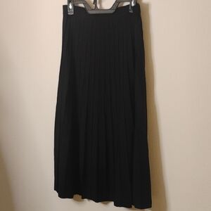 Chico's Elegant Black Pleated Midi Skirt Chicos Size 1